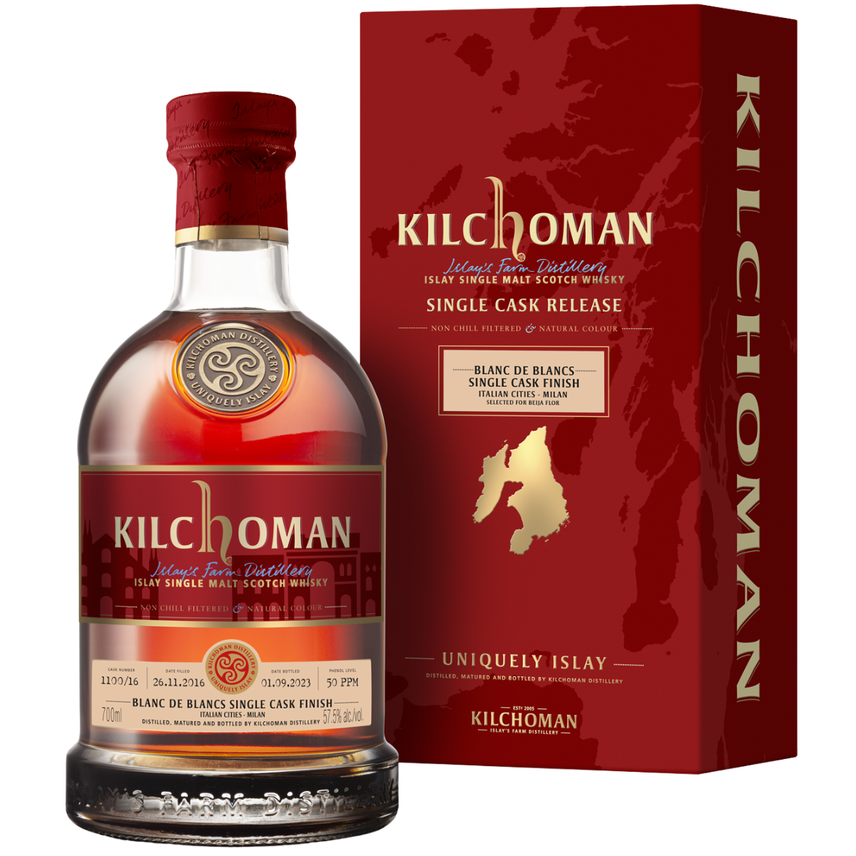 Kilchoman Italian Cities Edition No.1, Milan - Blanc de Blancs Single Cask 16/1100