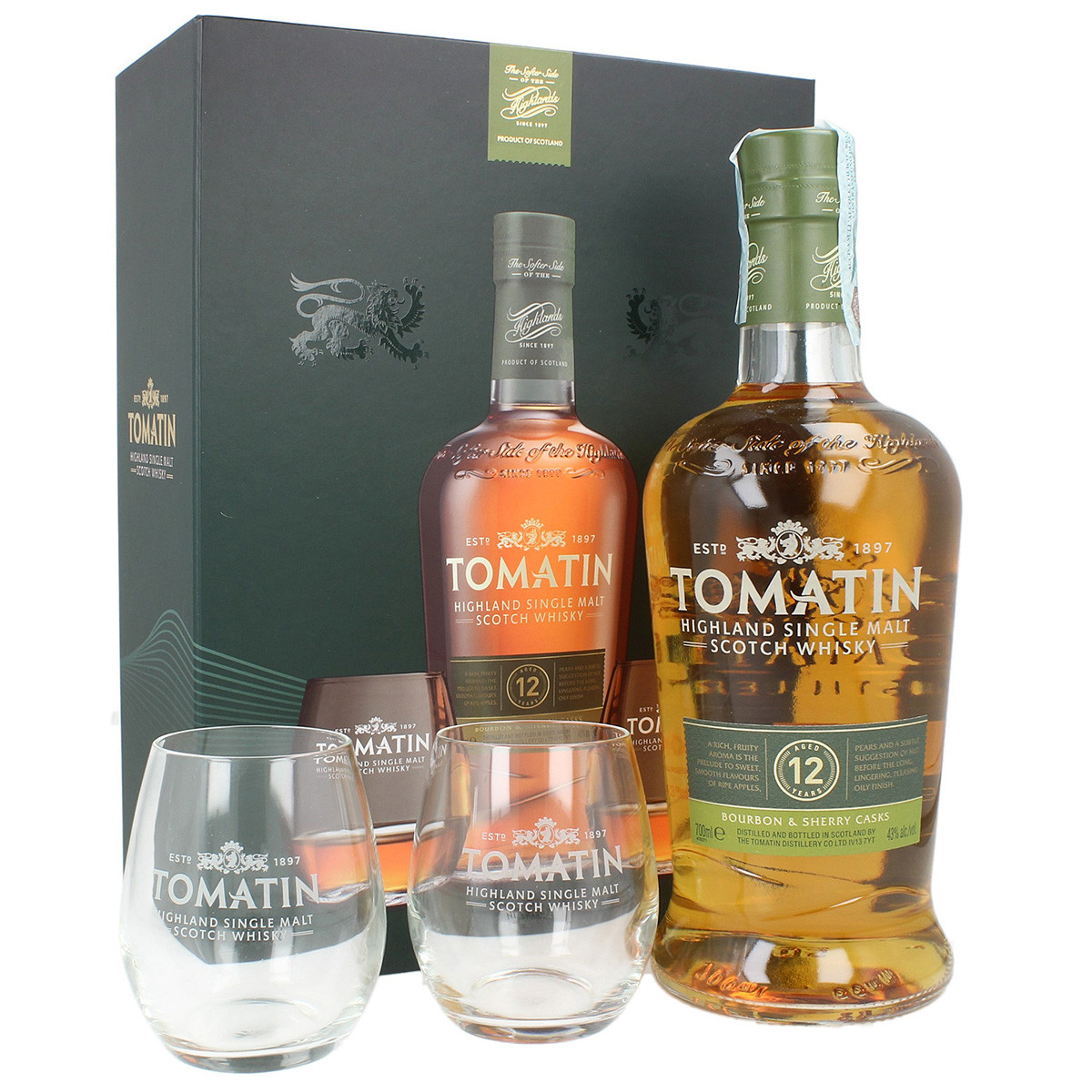 Tomatin 12 YO - Cofanetto con 2 bicchieri